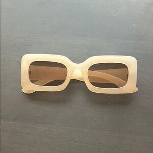 American Eagle Outfitters Cream Retro Sunglasses